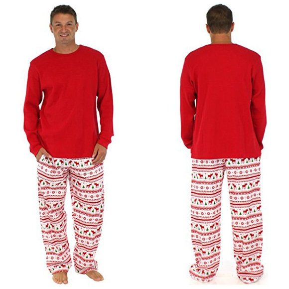 COPY - Matching Red & White Winter Christmas Family Pajamas PJs Striped Men Wom… - Picture 15 of 16